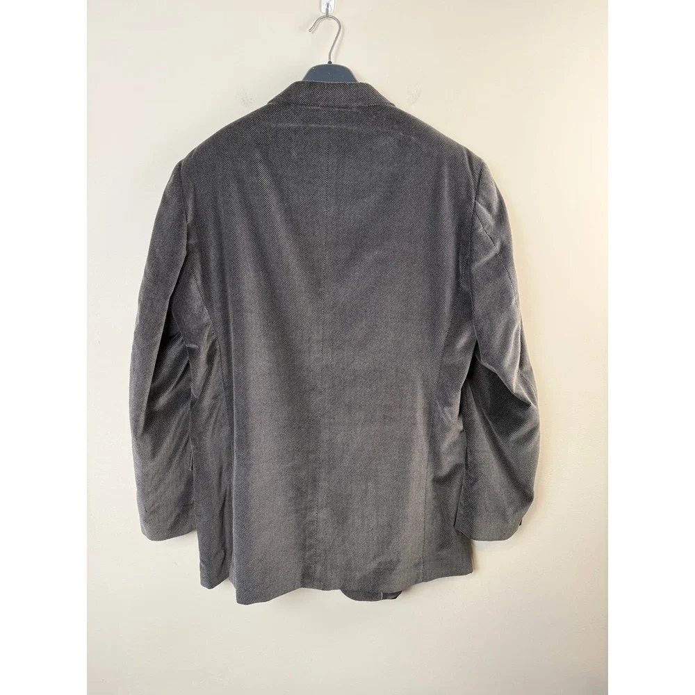 Linea Uomo Blazer Mens XL Grey Corduroy Three Button‎ Sport Coat Cotton Jacket